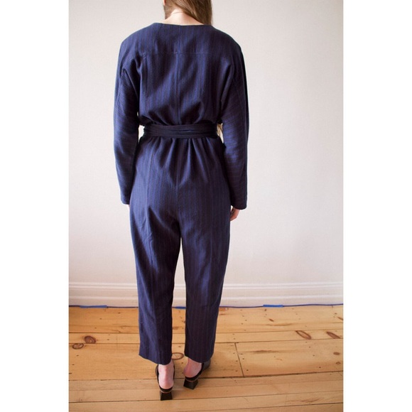 Apiece Apart Mars jumpsuit in navy winter stripes size large - Picture 5 of 16